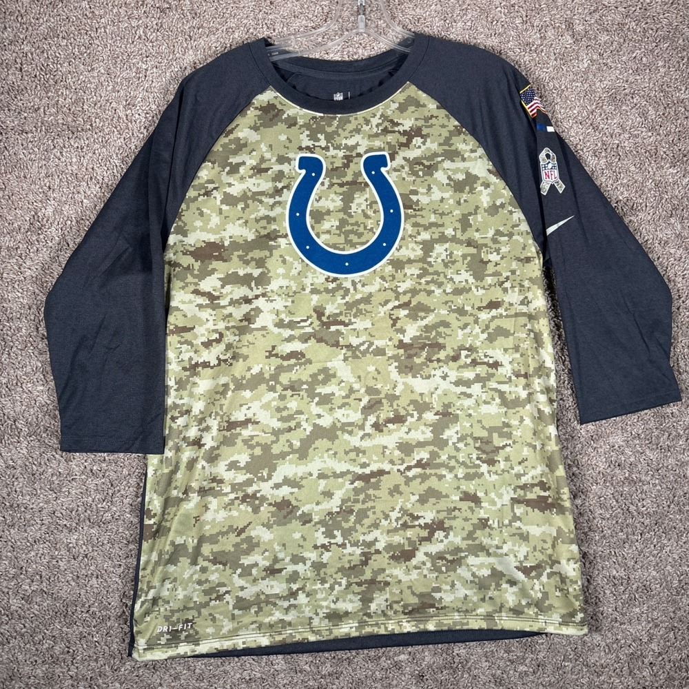 Nike NFL Indianapolis Colts Salute to Service Camo‎ Shirt Mens L 875353-060